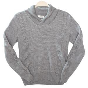 Murano Collezione‎ sweater Sz M gray 100% murano wool cable knit Italian yarn